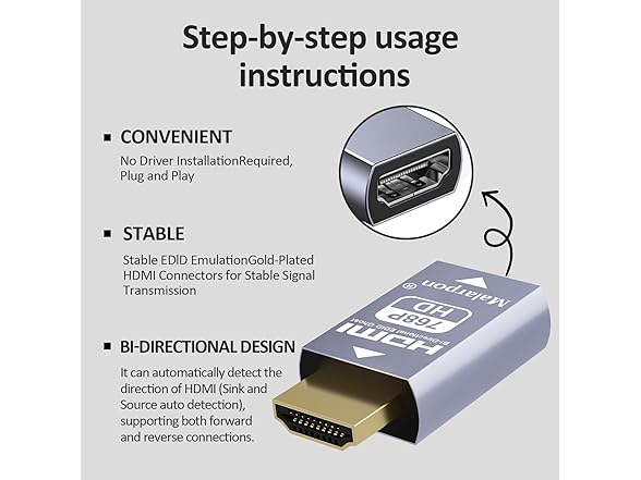 3Pc or 4Pc HDMI Edid Emulator Passthrough