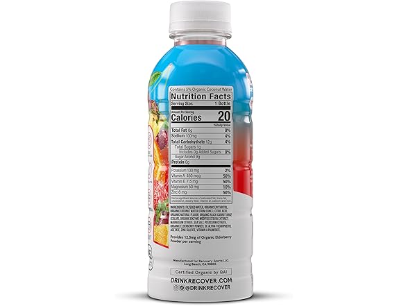 12PK RECOVER 180 Organic Sports Drink Fruit Punch