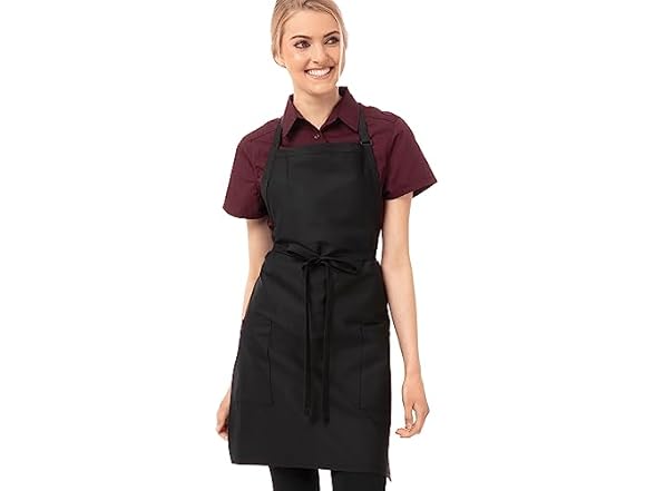 Chef Works Two Patch Pocket Bib Apron