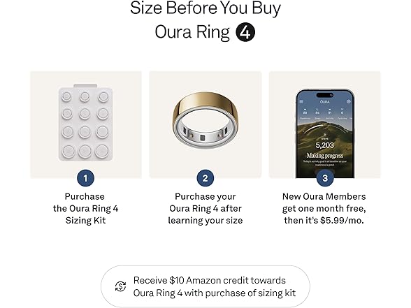 Oura Ring 4 - Gold - Size 8 - Smart Ring