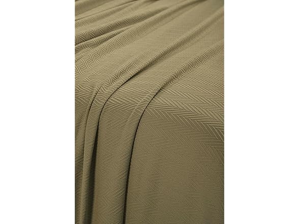 Superior Cotton Chevron Zig-Zag Blanket, California King, Sage