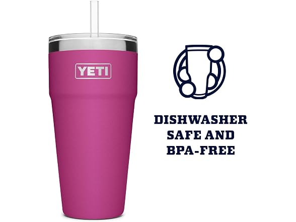 YETI Rambler 26oz Straw Cup, Prickly Pear