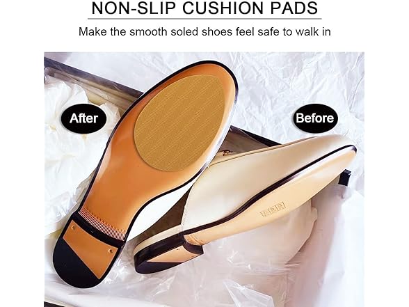 Makryn Herringbone Non-Slip Shoes Pads (Yellow,3 Pairs)