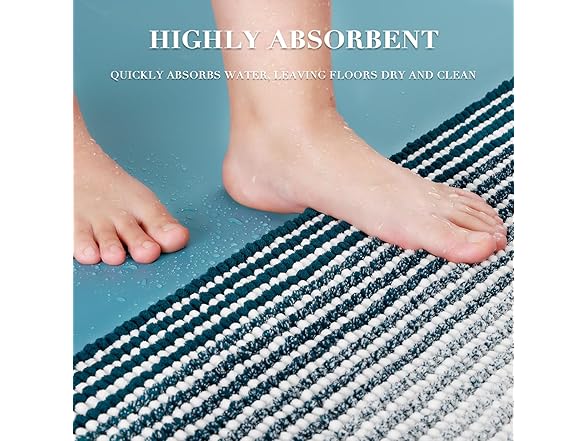 BSICPRO 2 Piece Chenille Bath Mat Set