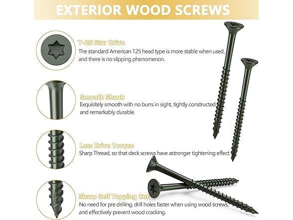 Deck Screws #10x3 120pc Green