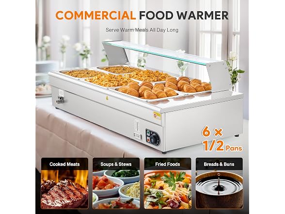 WILPREP 6-Pan Commercial Food Warmer