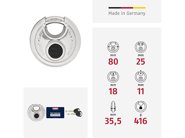 Abus 20/80 Diskus Hanging Padlock Special