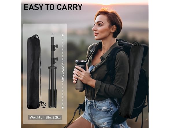 YiJYi 9.2ft Aluminum Light Stand 2-Pack