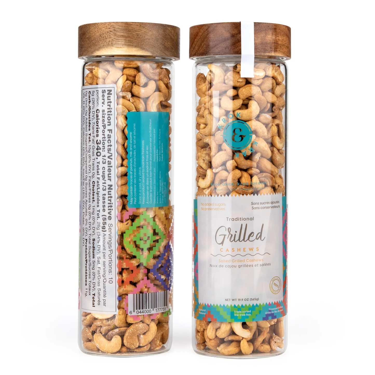 (3pk) Krok Krak Salted Grilled Cashews in Glass Jar - Gallery 2