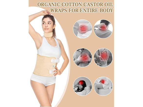 Organic Castor Oil Pack Wrap Reusable Cotton