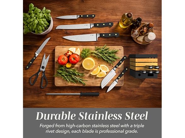 14 Pieces Kitchen Knife Block Set