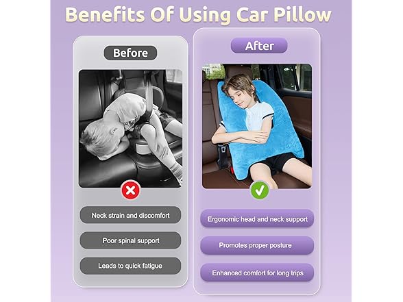 FAIORD Car Pillow for Kids