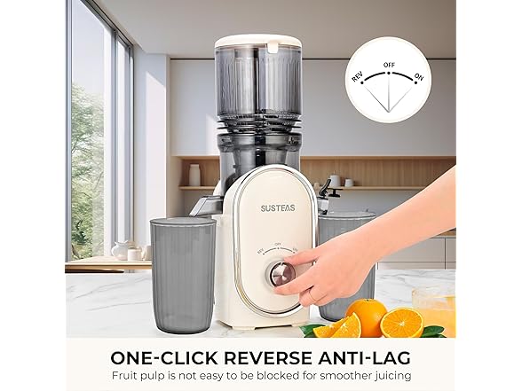 SUSTEAS Whole Fruit Cold Press Juicer