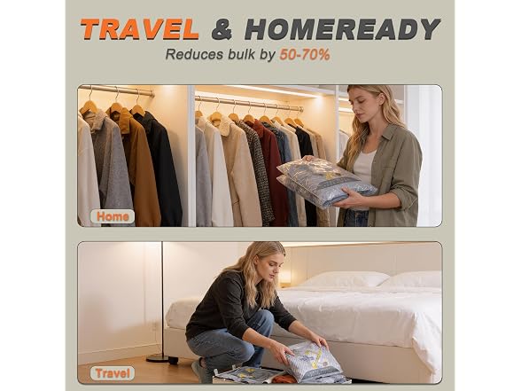 Viokei 15-Pack Travel Vacuum Bags Pump