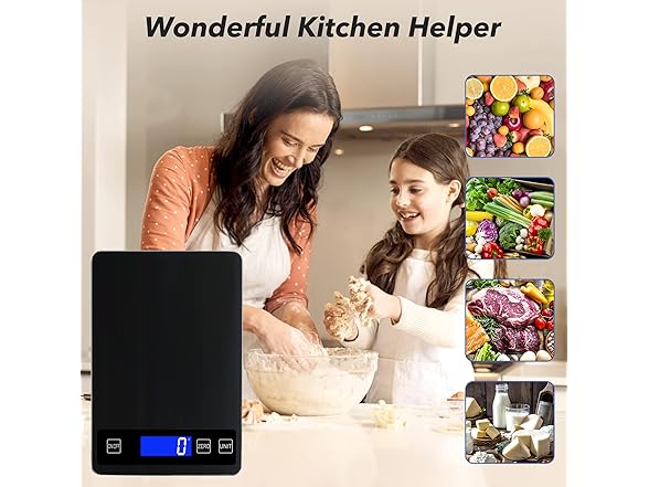 33lb Food Kitchen Digital Scale,1g/0.05oz Precise Graduation