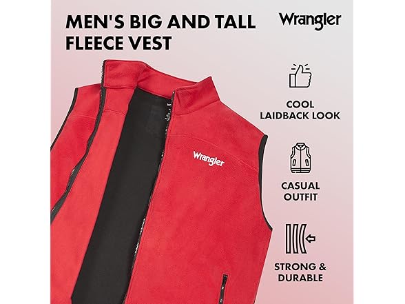 Wrangler Big and Tall Vests for Men
