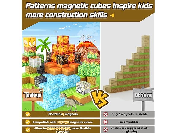 Toylogy Large Magnetic Blocks Volcano