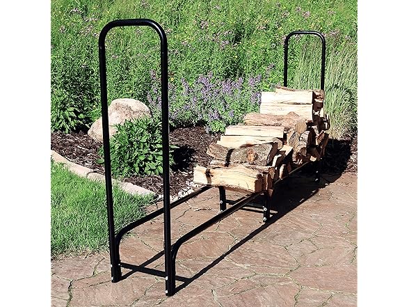 6-Foot Firewood Log Rack Cover - Heavy Duty PVC, Weather Resistant, Black