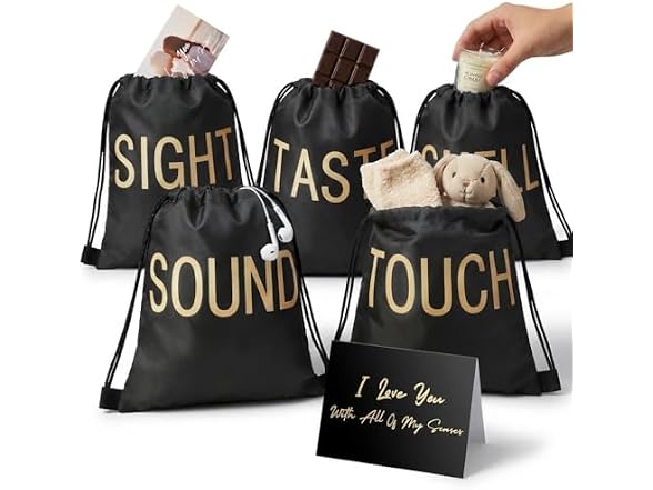 Bafeil 5 Senses Gift Bags 10pc Black