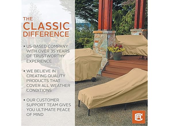 Classic Accessories 86 Inch Patio Chaise Lounge Chair Cover