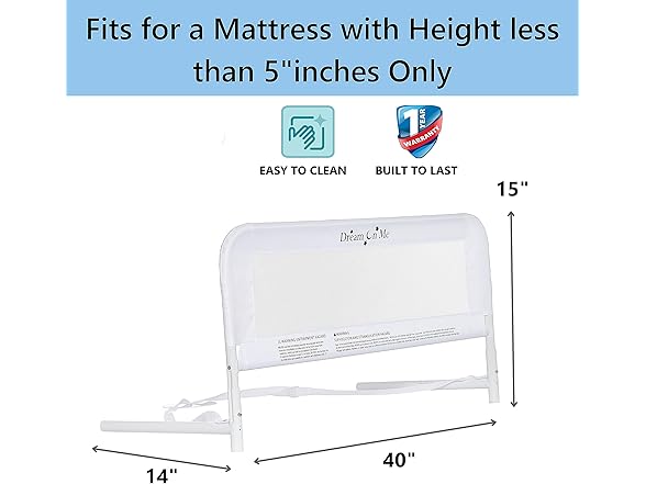 Dream On Me Adjustable Mesh Bed Rail