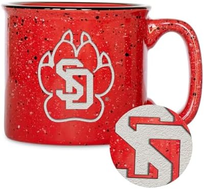 Rico Industries NCAA South Dakota Coyotes Speckle 12oz Laser Engraved Campfire Mug