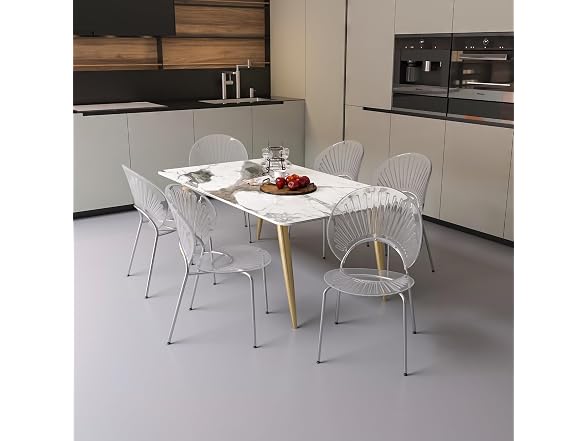 LeisureMod OC20CL2 Opulent Dining Chair Clear