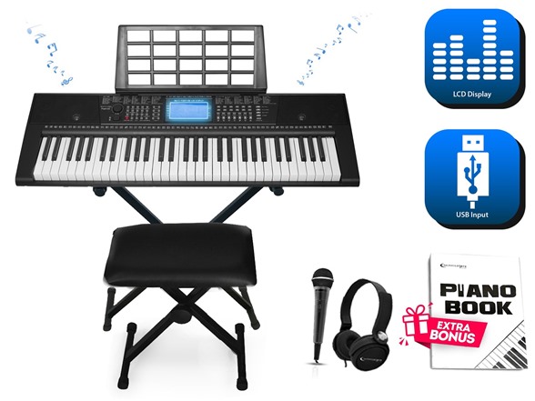 61-Key Light-Up Learning Keyboard Bundle