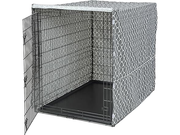 MidWest 54" Dog Crate Cover, Gray Geo