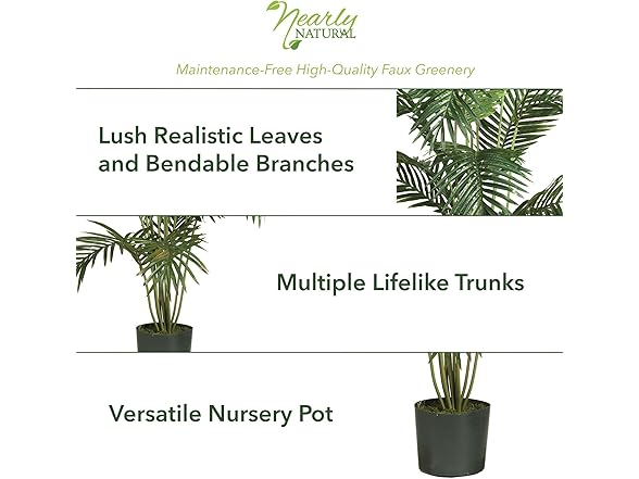Nearly Natural 5.5ft Palm Tree Green
