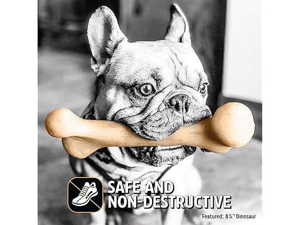 Pet Qwerks Dinosaur BarkBone - Wood Dog Bone