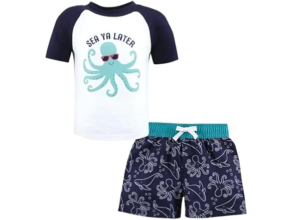 Hudson Baby Unisex Swim Rashguard Set
