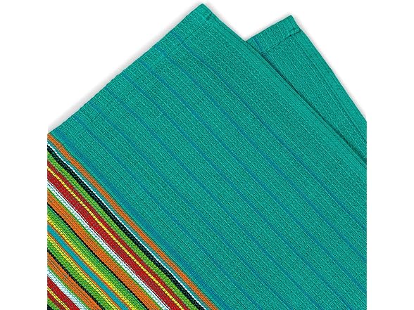 Simpli-Magic Kitchen Dish Towels, Salsa Stripe, 8 Pack