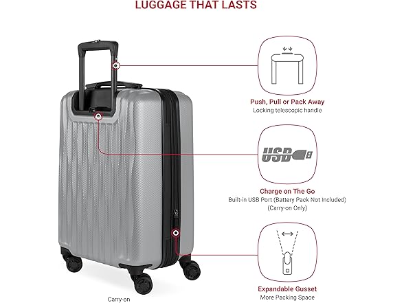 SwissGear 7272 Energie Luggage Silver, 3-Piece Set (19/24/27)