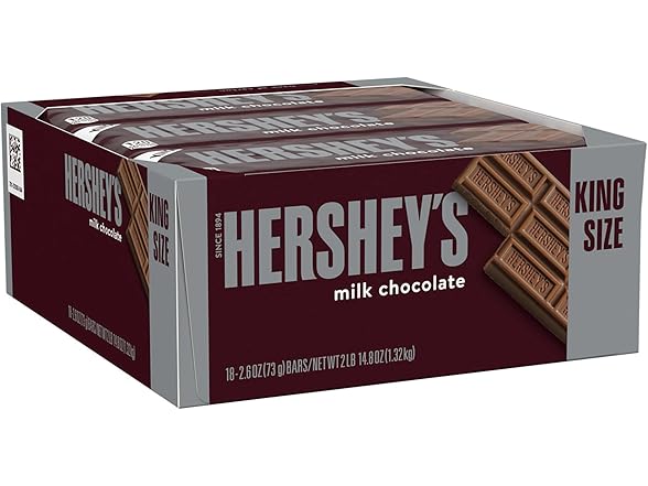 Hersheys Milk Chocolate King Size 18ct 2