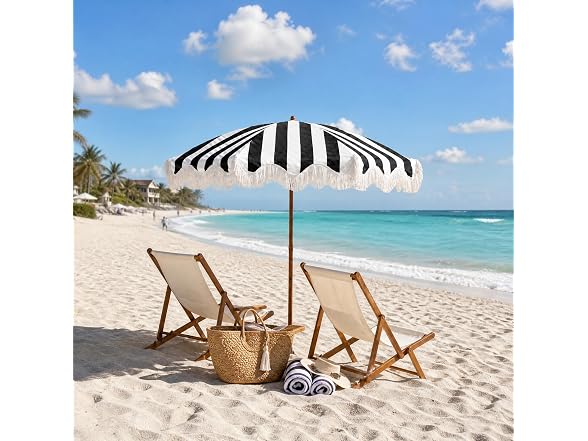 Rayjee 6.5FT Boho Patio Umbrella Fringe
