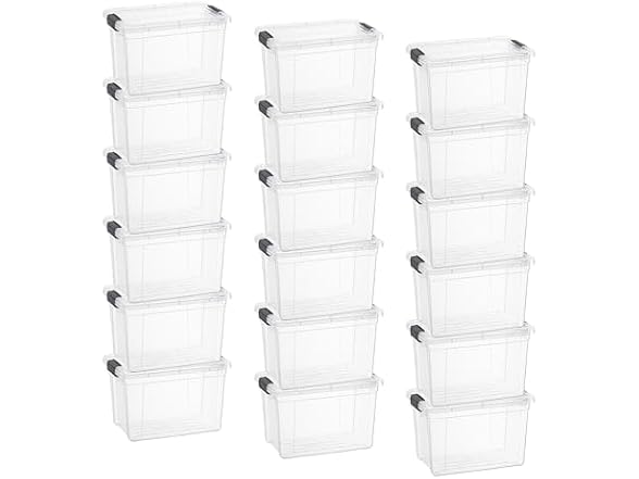 Superio Clear Storage Box with Lid, 8.75 16 PK