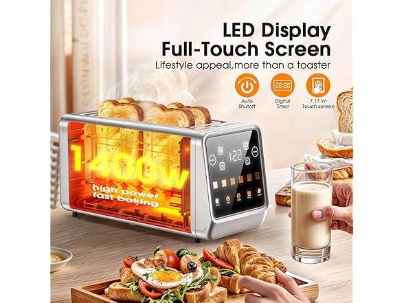 Foyoconven 4-Slice Smart Toaster