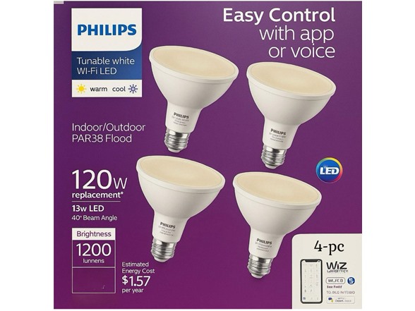 Philips 120-Watt LED Smart Bulb, 4 Pack