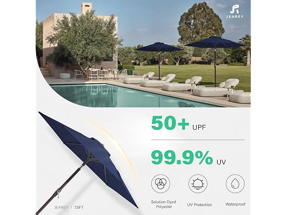 JEAREY 7.5ft Outdoor Patio Umbrella