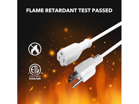 BN-LINK 6ft White Outdoor Extension Cord 16/3 SJTW, 2 Pa