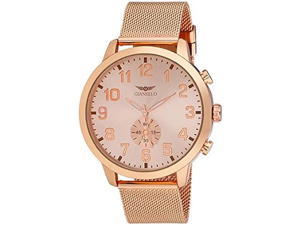 Gianello Mens Large Number Mesh Watch