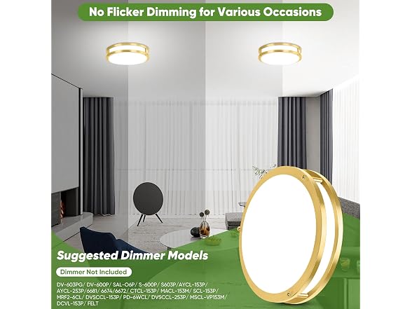 TOBUSA B0FT3DCHRL 2-Pack LED Flush Mount Ceiling Light