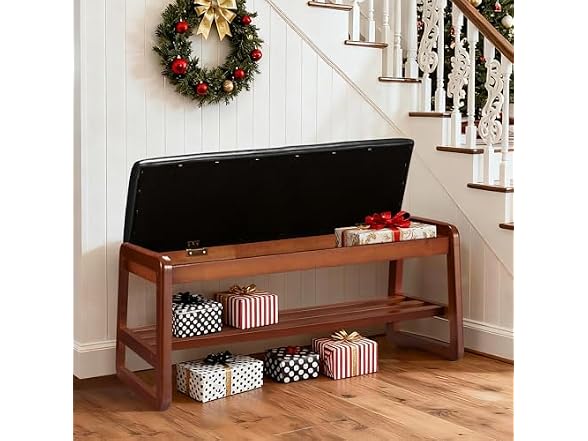 Solid Wood Shoe Rack with Flip-Top