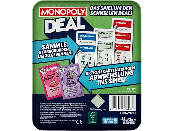 Monopoly Deal Card Game in a Storage
