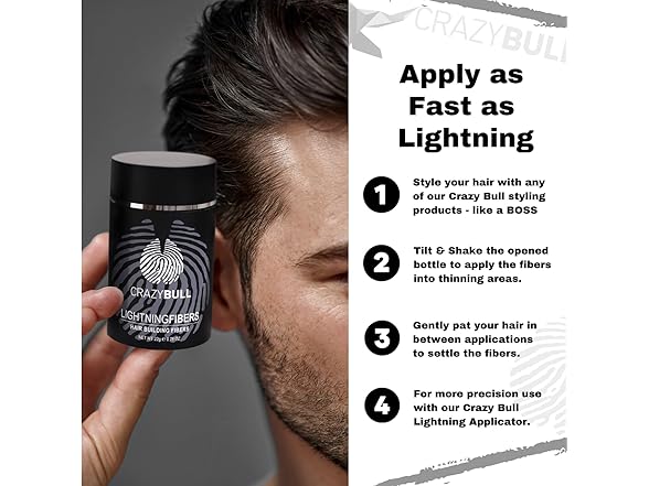 Crazy Bull Hair Lightning Hair Building Fibers 0.77 oz