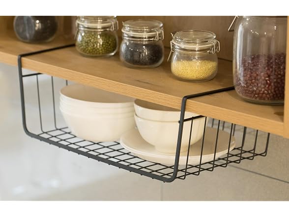 Hanging Under Shelf Metal Storage Basket, Set of 2