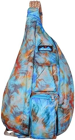 KAVU Original Rope Sling Bag with Adjustable Rope Shoulder Strap - Ocean Potion
