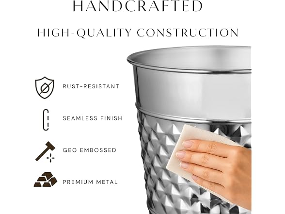 Monarch Abode Metal Bathroom Trash Can
