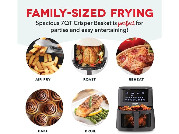 Dash Clear View Digital Air Fryer 7 Quarts 